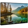 thumbnail image 1 of ARISTURING Beautiful Lake Mountain Range Sunrise Sunset Landscape Canvas Wall Art for Living Room, Autumn Forest National Park Scenery, Nature Scenic Picture Print Artwork, 1 of 6
