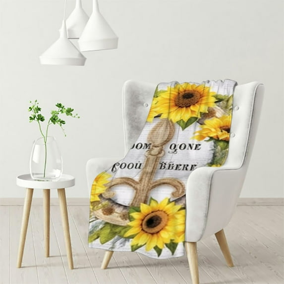ARISTURING Birthday Gifts for Women, Sunflower Blanket, Christian Gifts for Women, Religious Gifts for Women, Inspirational Cozy Soft Blanket for Couch Bed, Unique Church Godmother Gift,