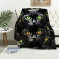 thumbnail image 1 of ARISTURING  Black Cat Print Blanket: Lightweight &amp; Cozy Flannel Throw Blanket - Perfect for Bed or Sofa Decor, Ideal Gifts for Girls, 1 of 6
