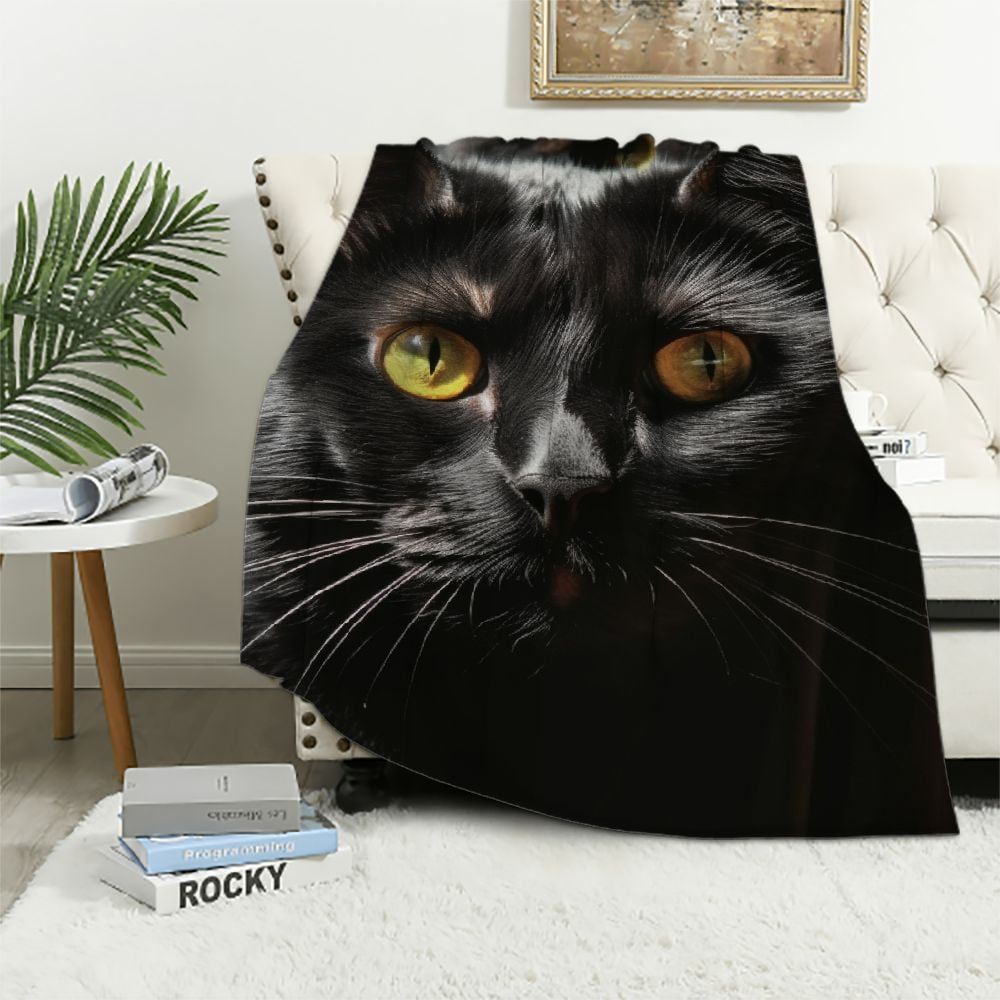 Black Cat Night Quilted Blanket NCU0PD249 main image 0