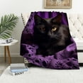 thumbnail image 1 of ARISTURING Black Cats 3D Printed Throw Blankets, Animals Leisure Blanket, Soft and Comfortable Print Throw for All Season Blanket for Bed, Adult Child Sofa Bed Gifts Blanket, 1 of 6