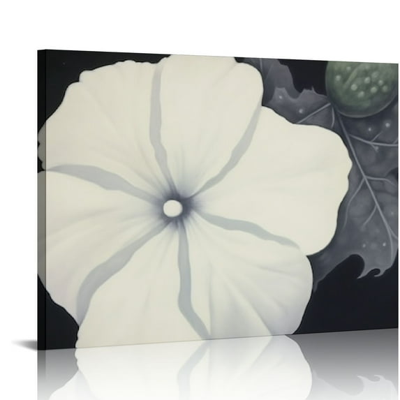 ARISTURING Black Petunia And White Morning Glory Canvas Poster Wall Art Decor Print Picture Paintings for Living Room Bedroom Decoration Black