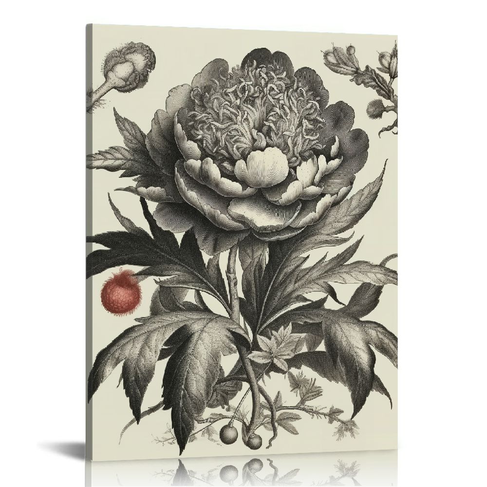 ARISTURING Black Rose Canvas Wall Art, Classical Flower Wall Decor, Red