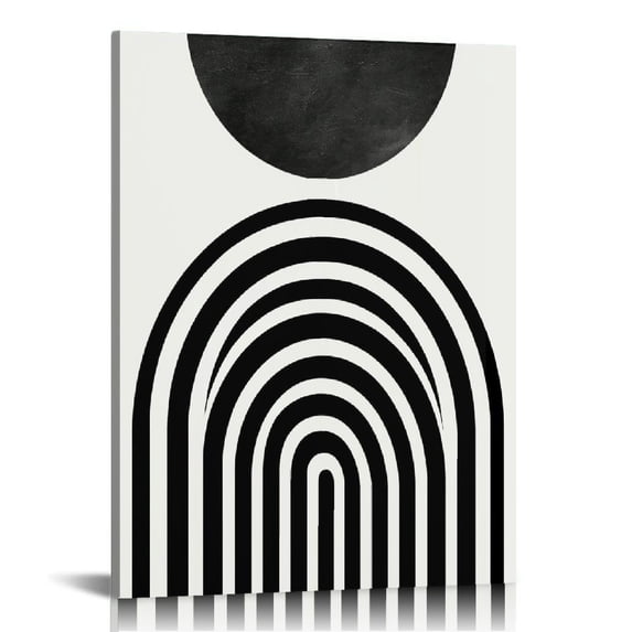 ARISTURING Black and White Geometric Abstract Wall Art Black and White ...