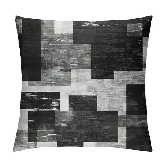 ARISTURING Black White Grey Pillow Covers, Abstract Art Outdoor Decorative Throw Pillows for Couch, Modern Geometry Decor Cushion Cover Soft Farmhouse Square Pillowcase for Bed Car Safa