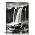 thumbnail image 1 of ARISTURING  Black and White Rocky Waterfall Pictures Paintings on Canvas Wall Art Prints for Wall Decor Living Room Modern Grace Landscape Sea Beach Canvas Print Artwork Home Decorations, 1 of 4