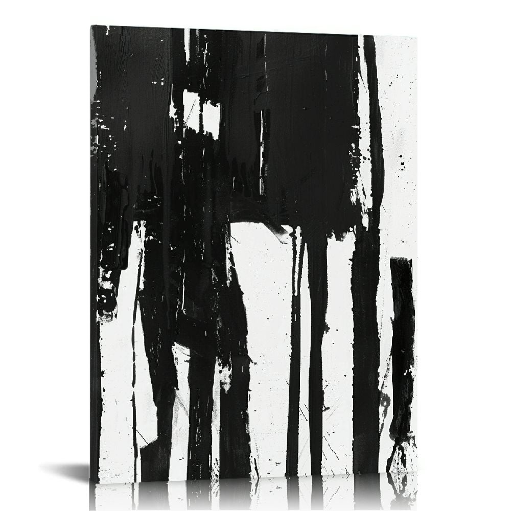 ARISTURING Black and White Abstract Canvas Wall Art Prints 3D Textured ...