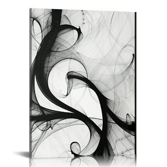 ARISTURING Black and White Abstract Line Art Canvas Print Painting Modern Wall Decor Artwork