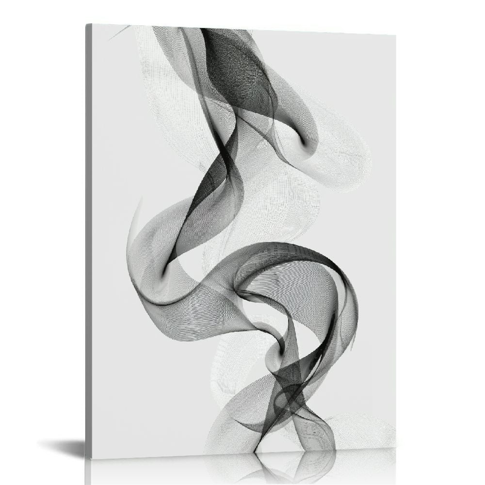 ARISTURING Black and White Abstract Line Wall Art Canvas Painting 3 ...