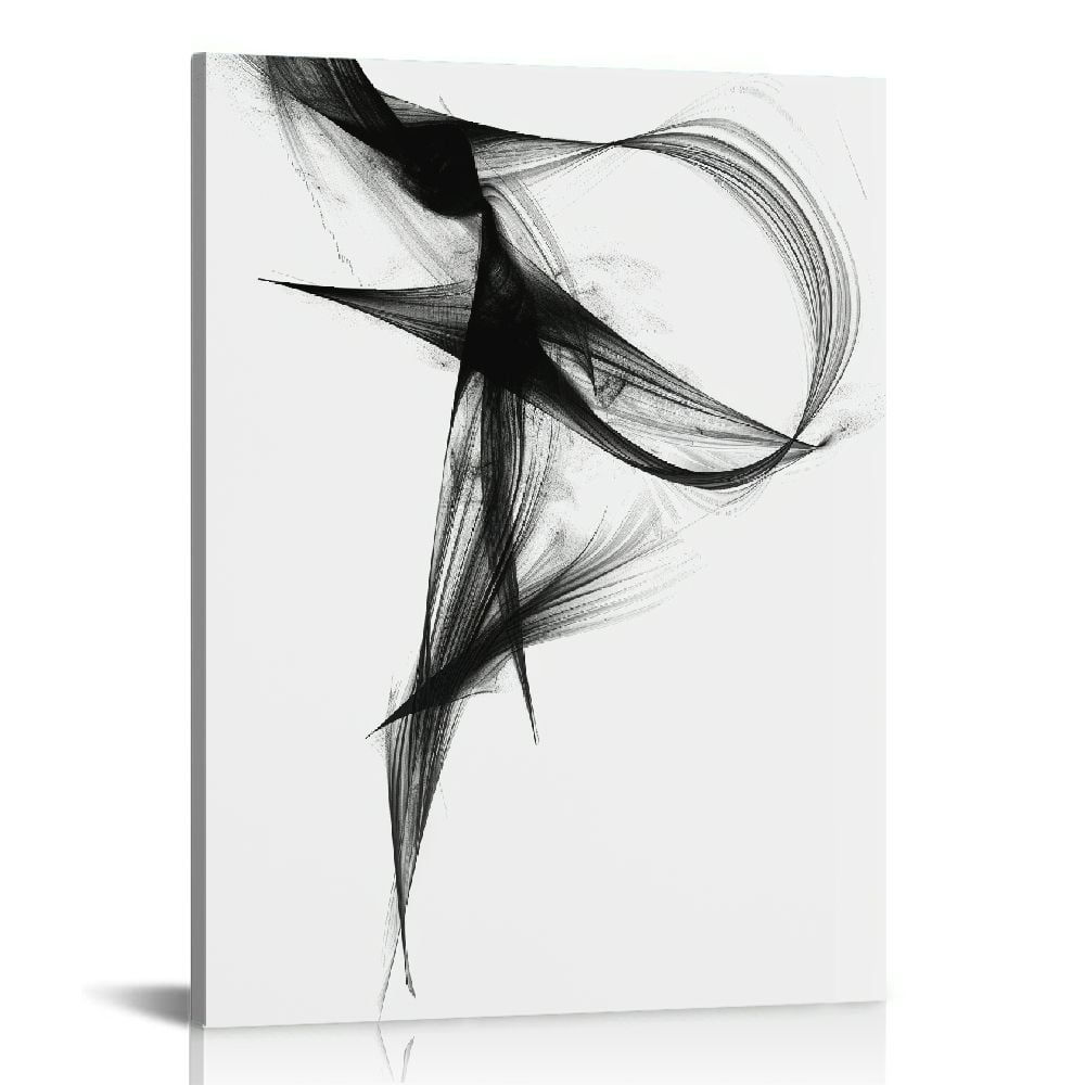ARISTURING Black and White Abstract Line Wall Art Print Girl Lady ...