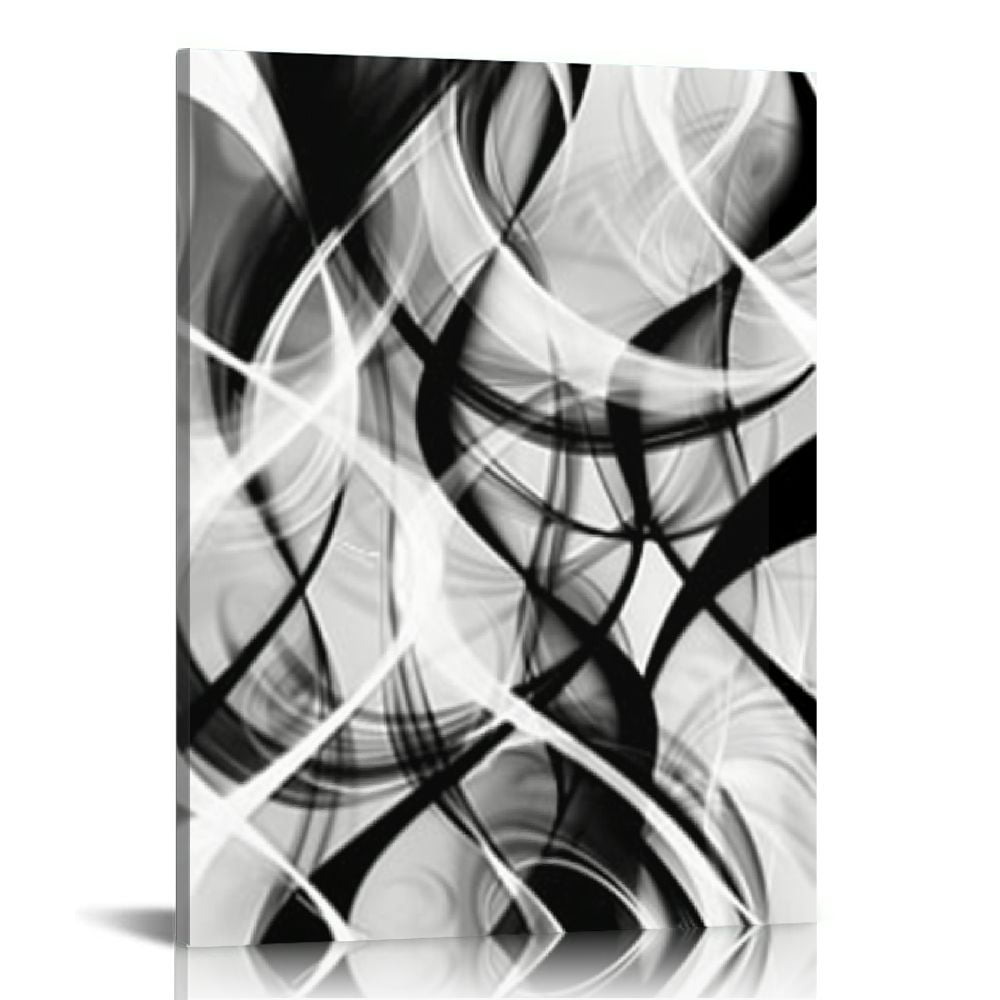ARISTURING Black and White Grey Wall Art for Bedroom,Abstract Lines Art