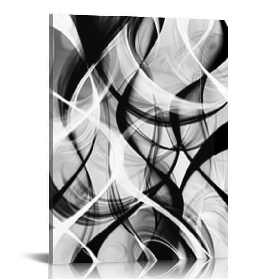 ARISTURING  Black and White Grey Wall Art for Bedroom,Abstract Lines Art Canvas Print Artwork Set Modern Home Decoration for Bathroom Living Room