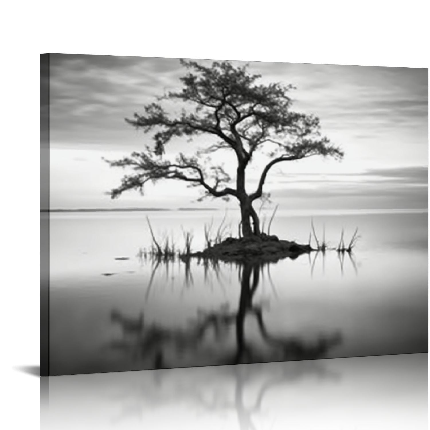 ARISTURING Black and White Wall Art Tree and Lake Landscape Pictures ...