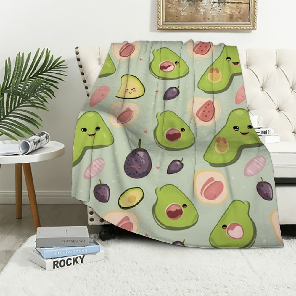 HENGT Blanket Avocado Gifts for Girls Cute Avocados Plush Sherpa