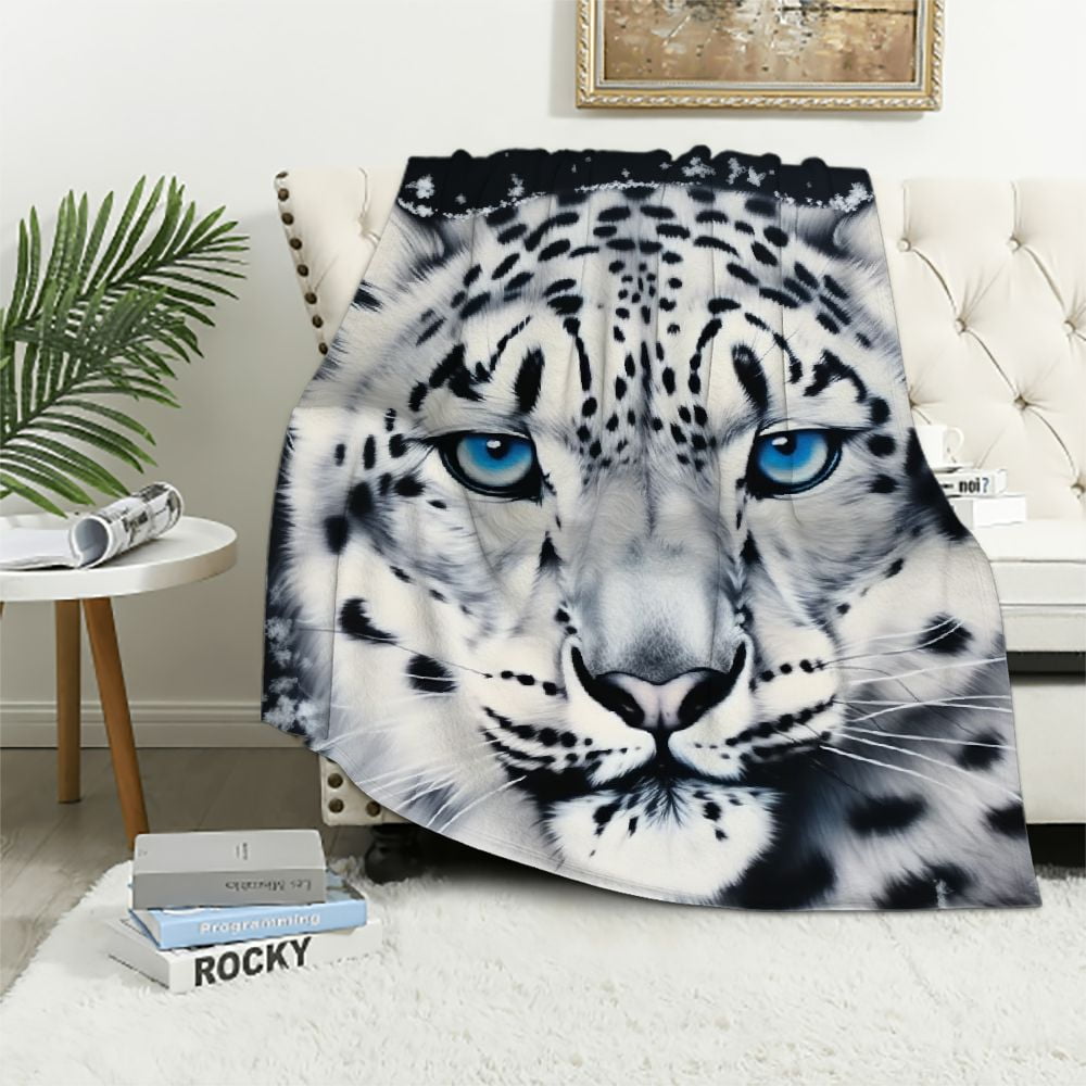 ARISTURING Blanket Comfort Warmth Soft Plush Throw for Couch Snow Leopard Walmart