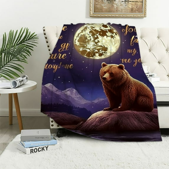 ARISTURING Blanket Daughter Gifts from Mom, Gift for Daughter, Bear Blanket Cute Funny Bear Animal Throw Blanket for Couch and Bed, Birthday Gifts,