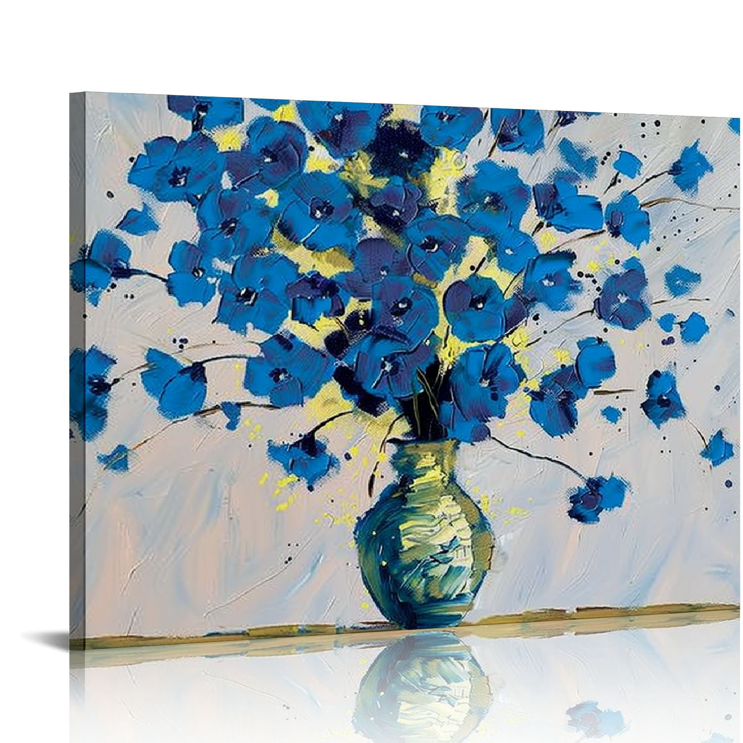 ARISTURING Blue Flower Canvas Wall Art in Vase Modern Aesthetic ...