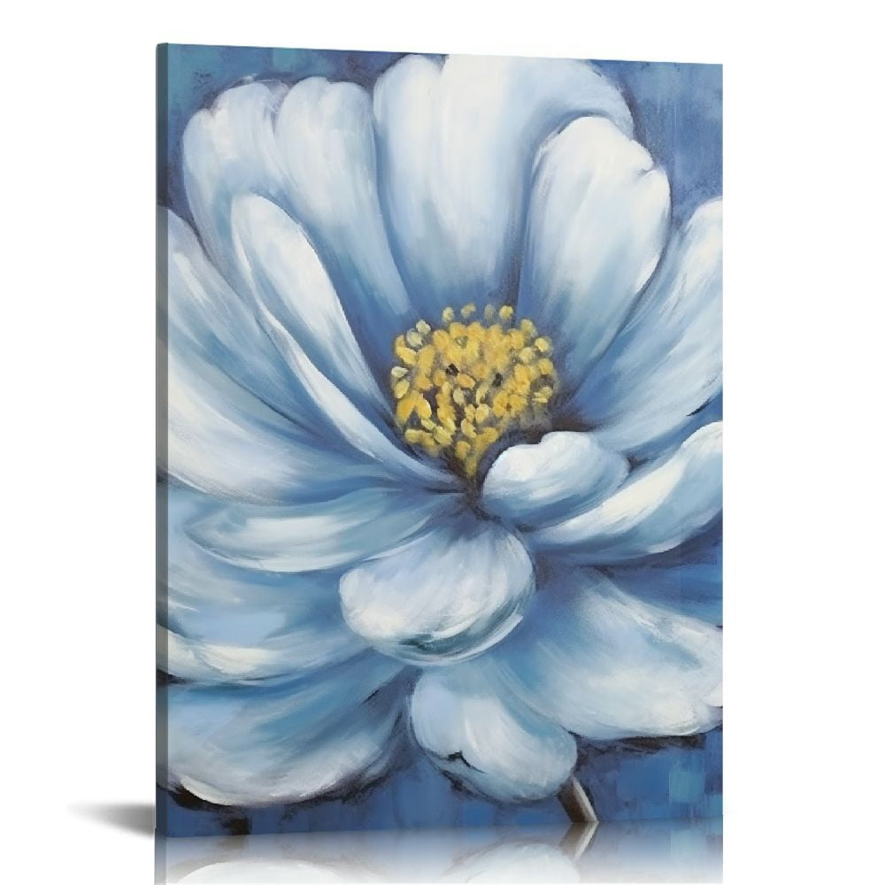 ARISTURING Blue Flowers Wall Decor Peony Wall Art Floral Pictures ...