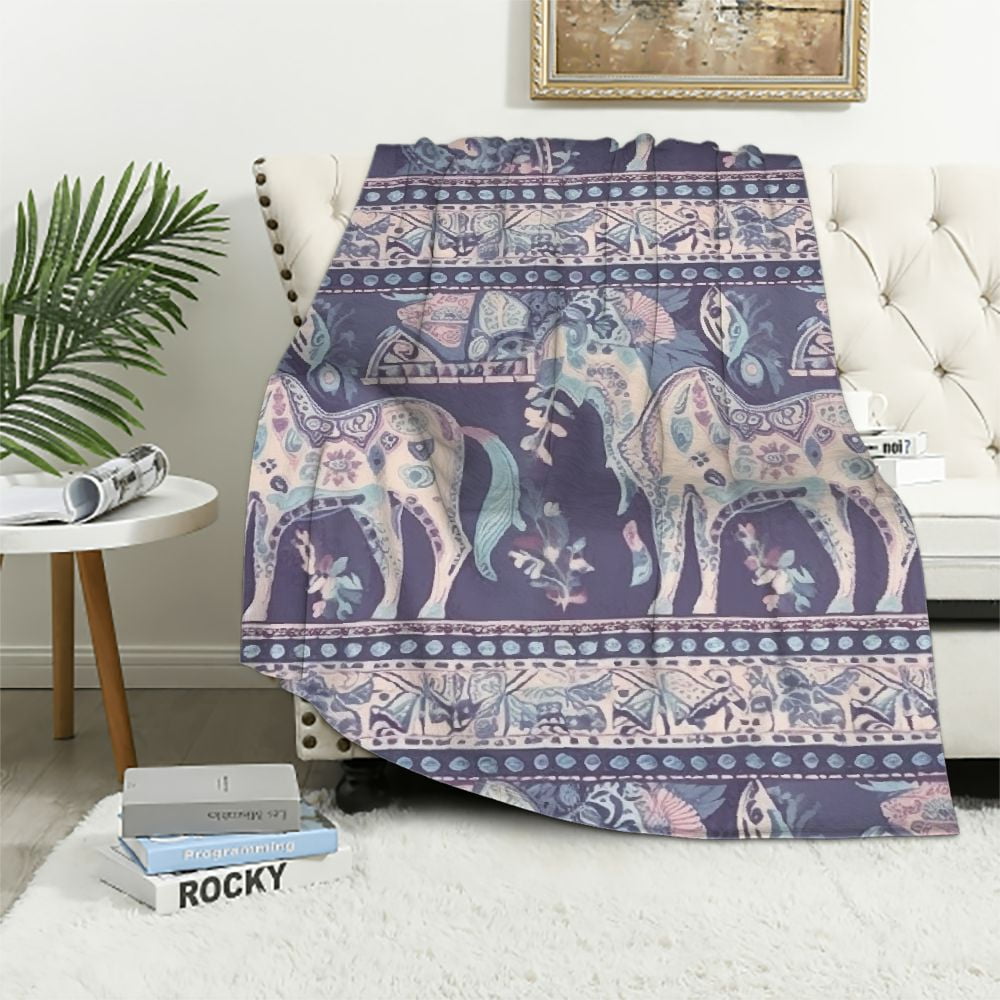 Boho Elephant Dreams Quilted Blanket NCU0VH493