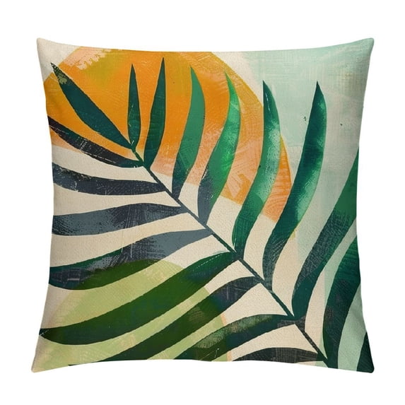 ARISTURING Boho Abstract Nature Plant Leaf Decorative Throw Pillow Cover, Bohemian Botanical Geometry Modern Art Porch Patio Home Decor, Minimalist Aesthetic Vase Sofa Couch Cushion Case