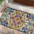 thumbnail image 1 of ARISTURING Boho Area Rug, Ethnic Rug Distressed Small Entryway Rug Doormat Bohemian Non-Slip Washable Floor Carpet for Indoor Entrance Kitchen Room Ethnic Decor, Orange Blue  19.68*39.37 in, 1 of 6