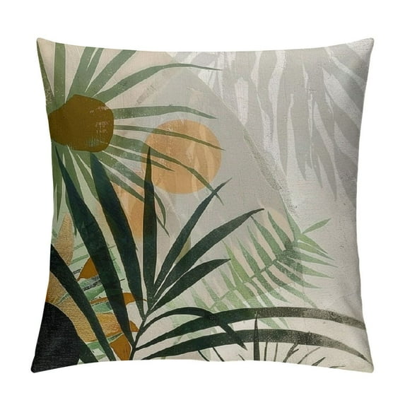 ARISTURING  Boho Botanical Tropical Leaf Plant Abstract Nature Home Bedroom Decorations Soft Throw Pillow Cover, Watercolor Drawing Boho Pillow Case Pillowcase