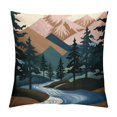 thumbnail image 1 of HENGT  Boho Throw Pillow Covers Mid Century Bohemian Nature Landscape with Mountain Sea Sun Moon Abstract Decorative Pillow Cases Home Decor Standard Square Pillowcases, 1 of 5