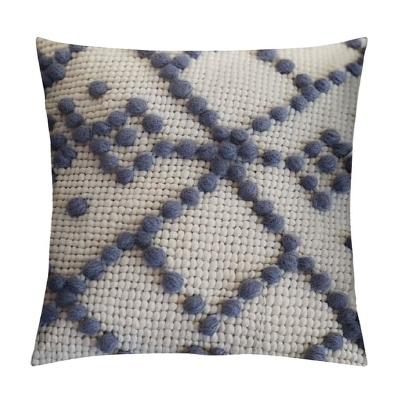 HENGT Boho Throw Pillows Textured Bohemian Pillow Cover Diamond Wool Hand Decorative Cushion Covers Sofa Couch Bed Farmhouse Living Room Modern Decor