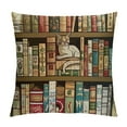 thumbnail image 1 of ARISTURING  Book Pillows Decorative Throw Pillow Cover Nerd Book Lover Cat Sleeping Over Bookshelf in Library Boho Design Pillow Case Square Cushion Cover for Sofa Bed, 1 of 5