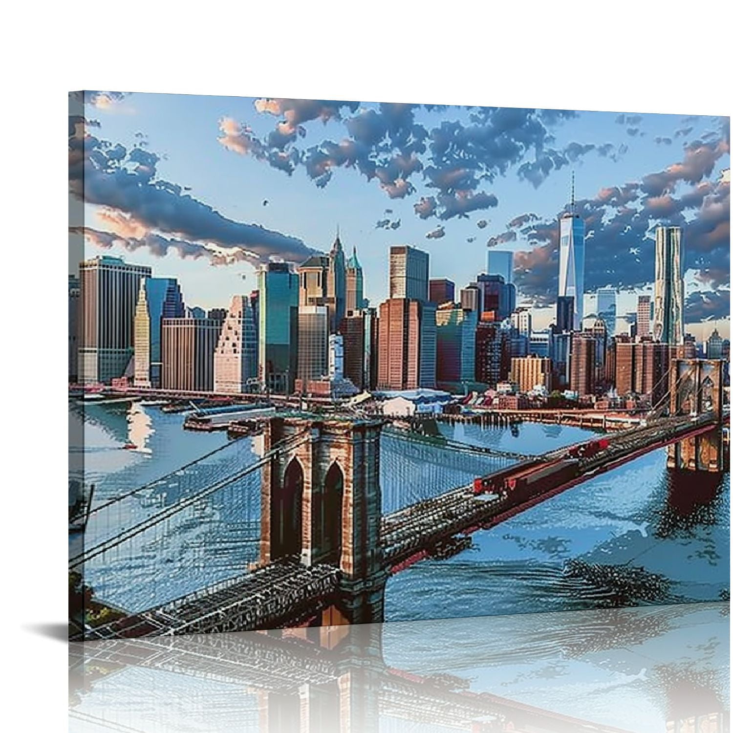 HENGT Brooklyn Bridge Wall Art Modern New York City Abstract Canvas ...