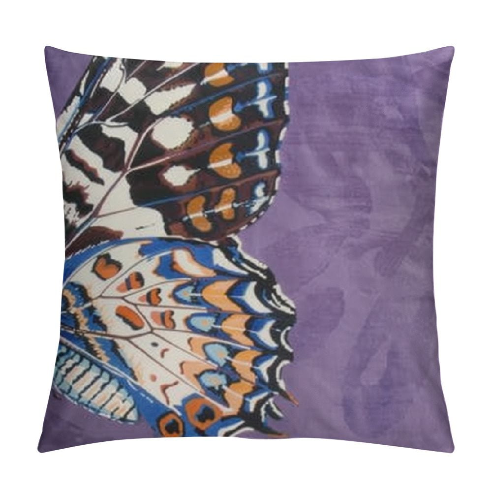 Kawani Blue And Gray Flowers Throw Pillow Cover 16x16 Inch