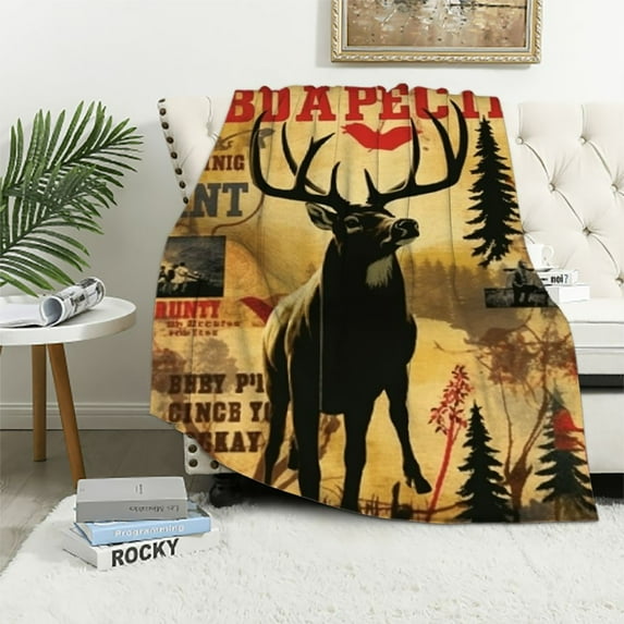 ARISTURING Camo Blanket Funny Fuzzy Blanket Deer Hunting Stuff American Flag Blankets Deer Blanket Duck Throw Blanket Warm Couch Blanket for Men