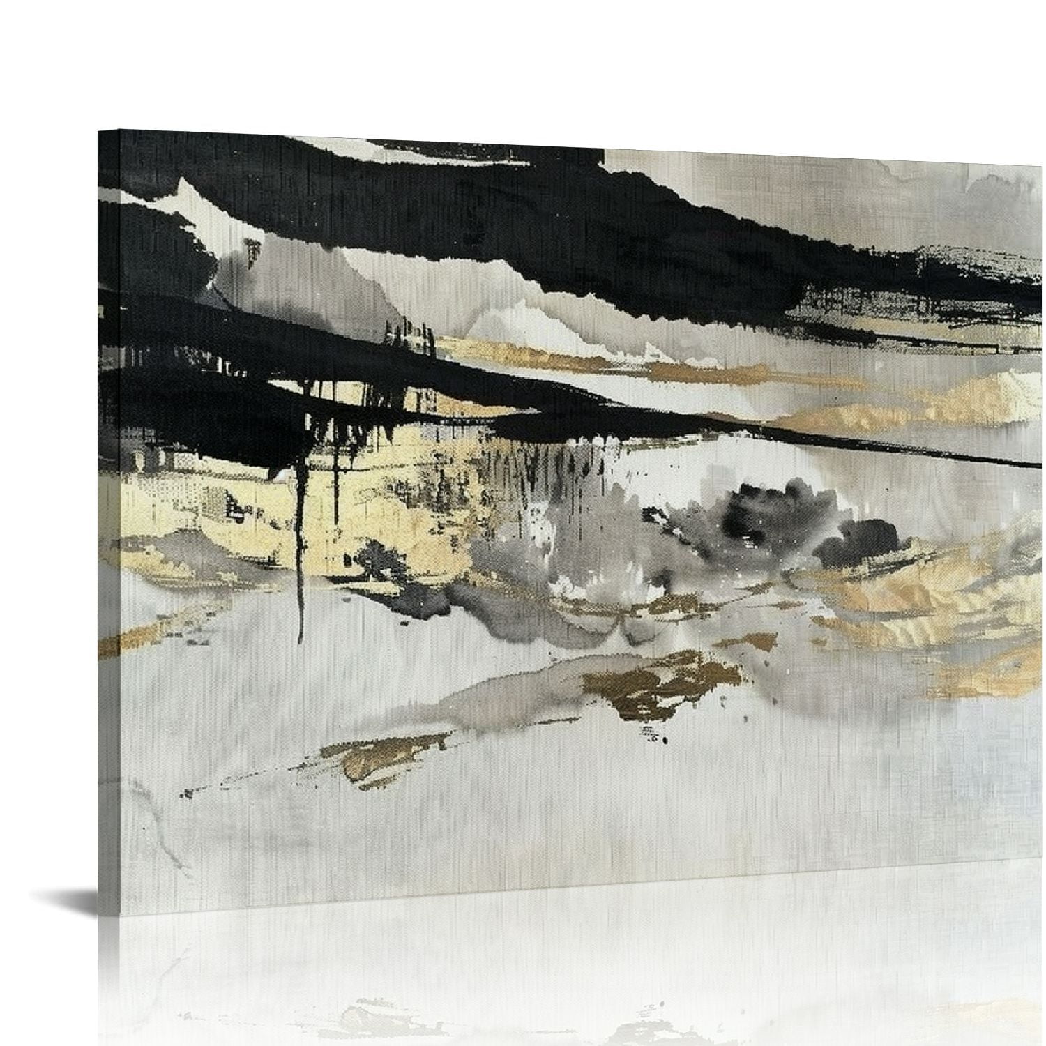 ARISTURING Canvas Art Wall Black and White Abstract Painting for Living ...