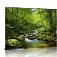thumbnail image 1 of ARISTURING Canvas Print Wall Art River Through The Green Forest Nature Wilderness Photography Modern Art Rustic Scenic Colorful Multicolor for Living Room, Bedroom, Office - 20x16 inch, 1 of 4