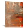 thumbnail image 1 of ARISTURING  Canvas Print Wall Art Set Gray &amp; Orange Paint Smudge Strokes Abstract Shapes Illustrations Modern Art Bohemian Colorful Multicolor Ultra for Living Room, Bedroom, Office, 1 of 5