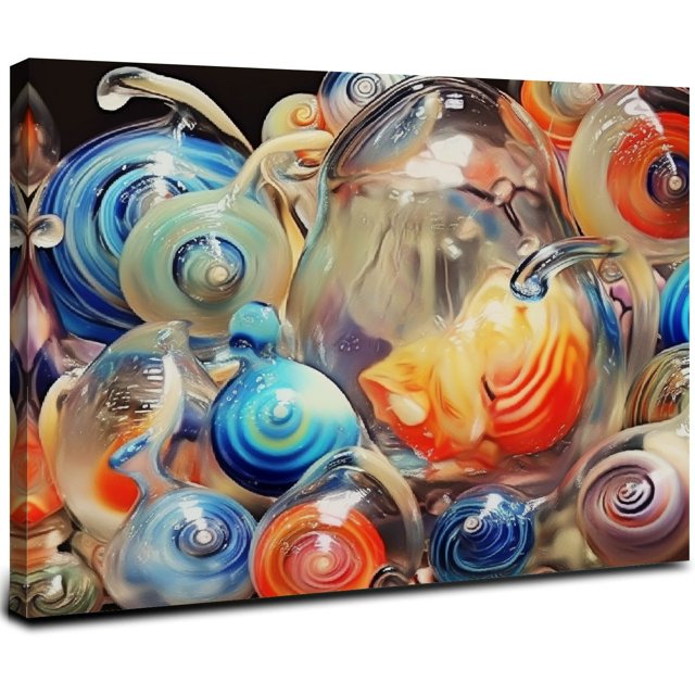 ARISTURING Canvas Wall Art Abstract Collection of Fossil Shells