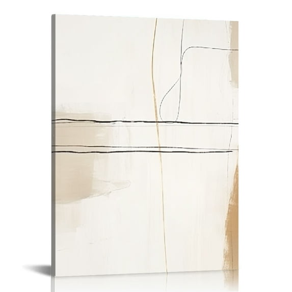ARISTURING Canvas Wall Art Minimalist Posters and Prints Style Abstract Wall Art Beige Canvas Painting Nordic Modern Decoration Pictures For Living Room Decor 16x20 inch