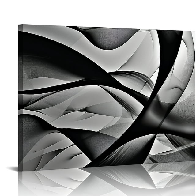 ARISTURING Canvas Wall Art Modern Black And White Black Framed Canvas ...