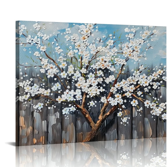 HENGT Canvas Wall Art Plum Blossom Wall Art Brown Wall Decor Living Room Bedroom Pictures for Wall Over Bed Framed Artwork for Wall Modern Canvas Paintings for Wall Decorations Office Decor