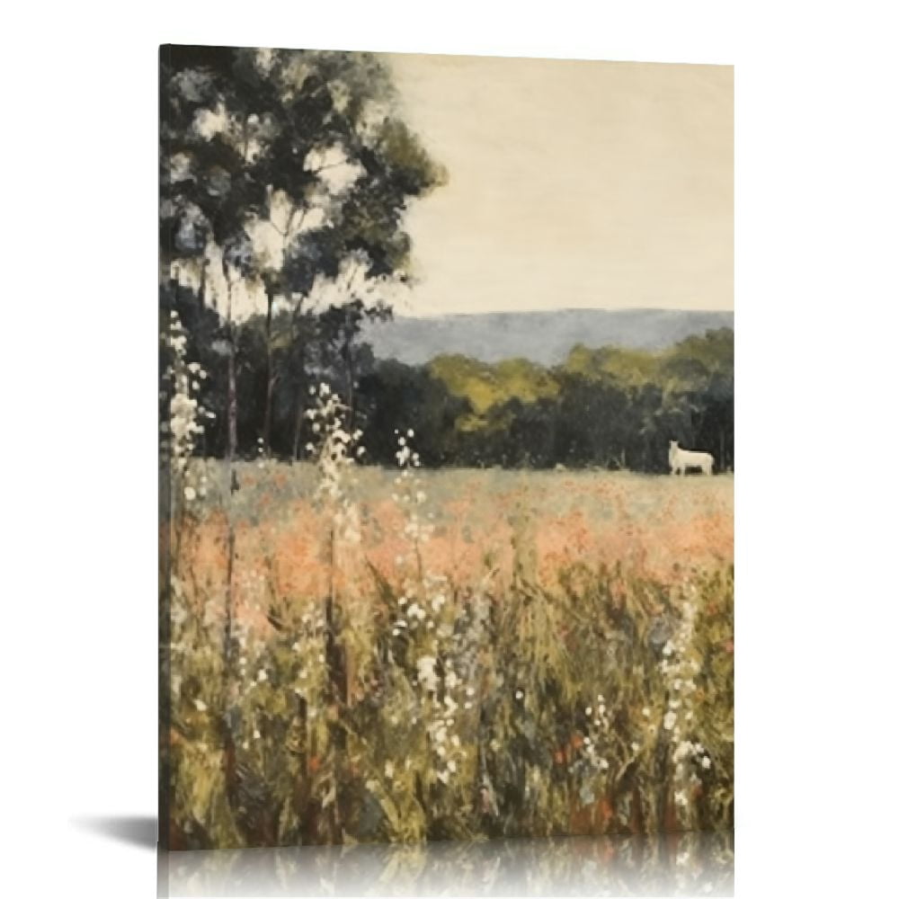 ARISTURING Canvas Wall Art Set, Landscape Wall Art Wildflower Field Oil ...