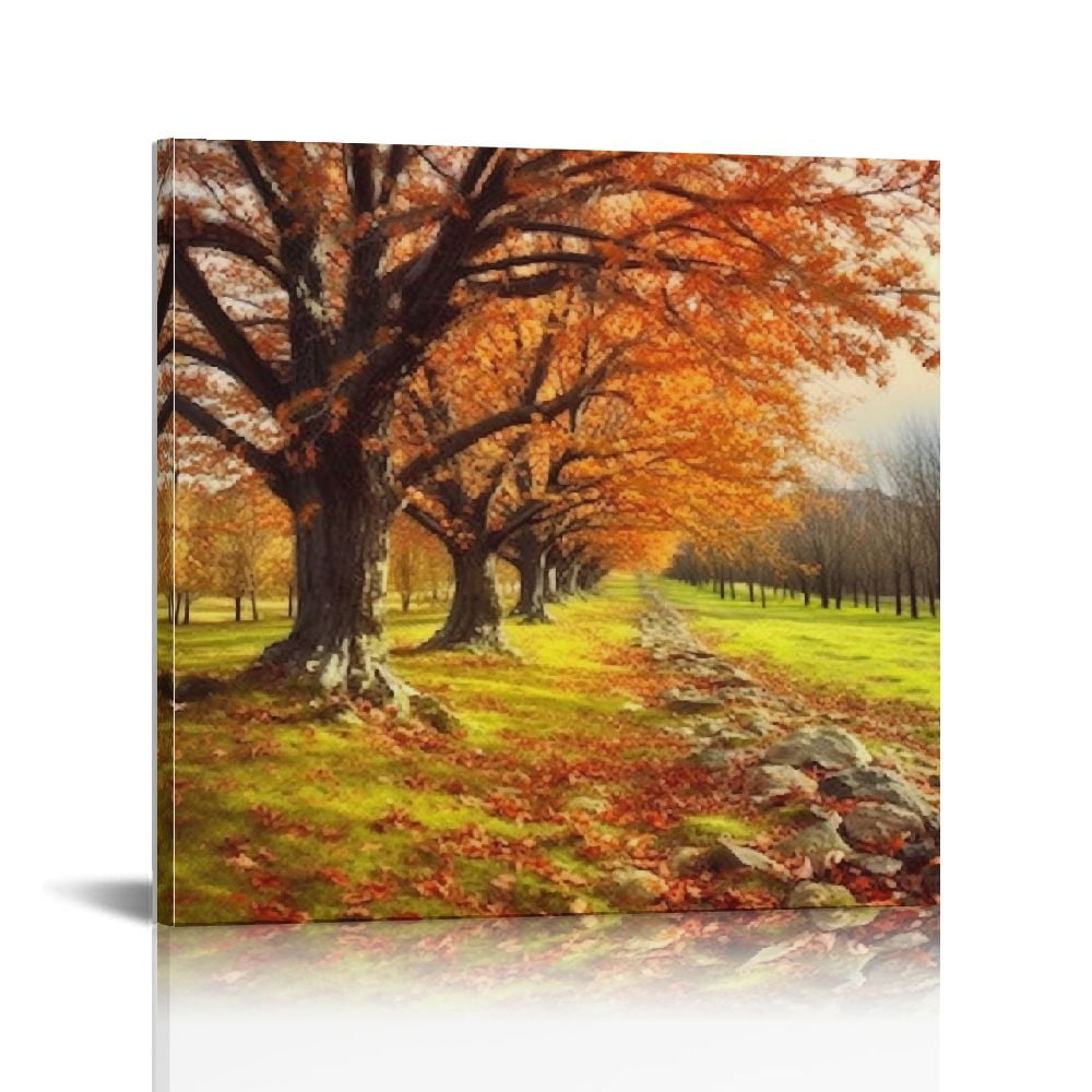4 Seasons Tree Landscape Canvas Art Set - Spring Summer Fall Winter Nature Prints For Living Room Decor - View #8