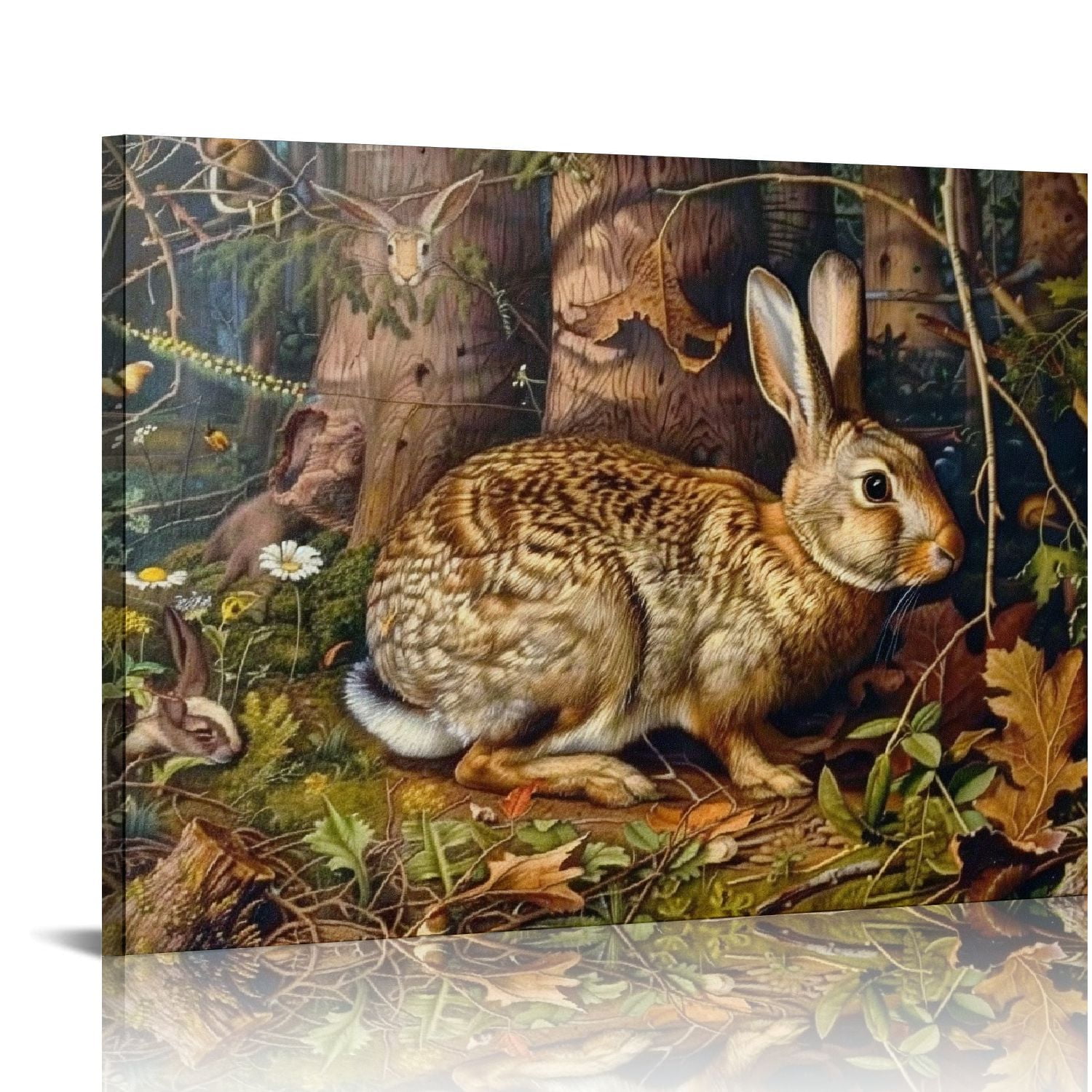 HENGT Canvas Wall Picture Prints A Hare In The Forest Rabbit Art