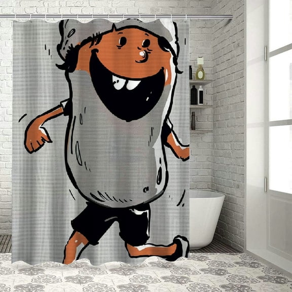 ARISTURING Cartoon Character Shower Curtain Polyester Fiber Chic Bathroom Decor 36x72
