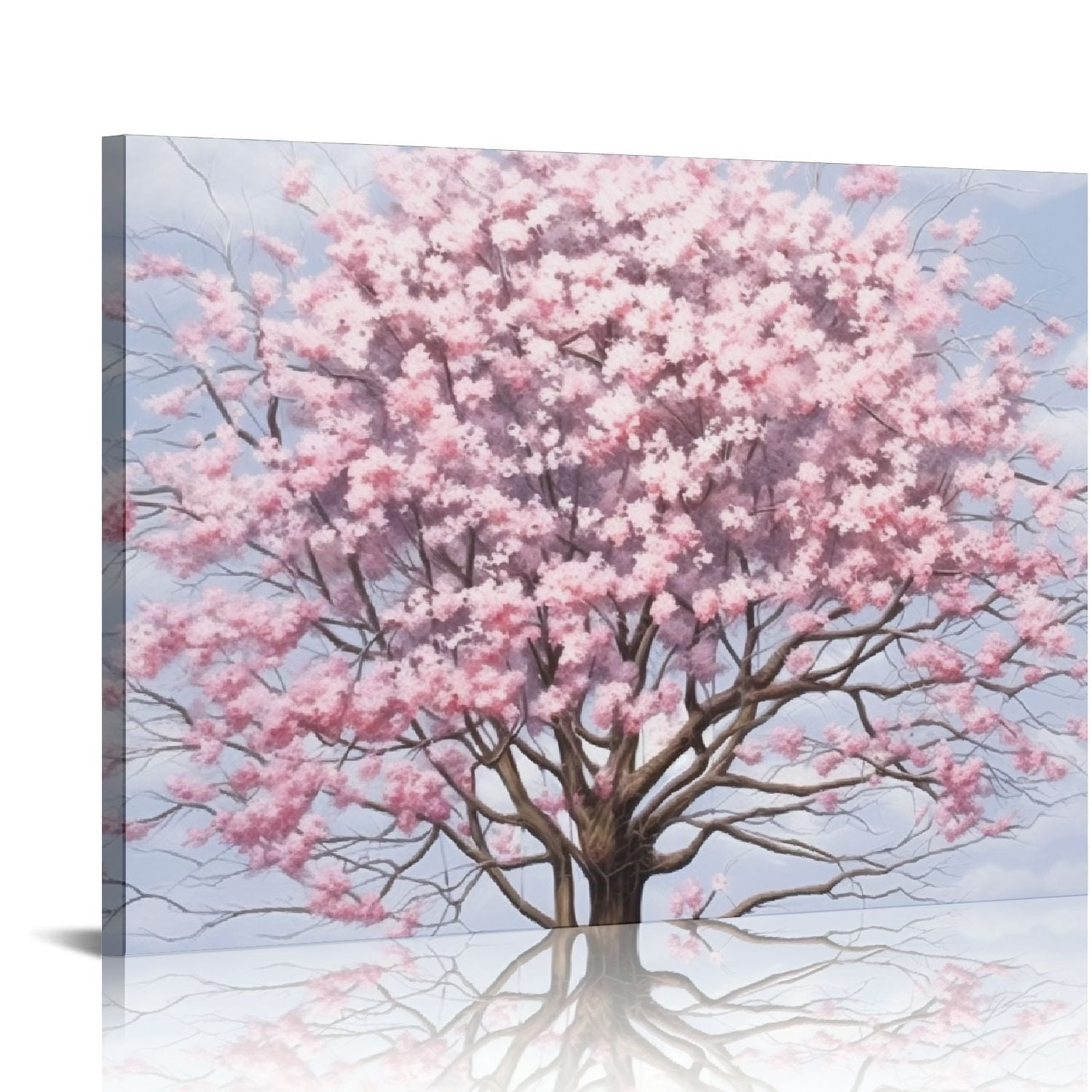 ARISTURING Cherry Blossom Canvas Wall Art Sliver Canvas Abstract Pink ...