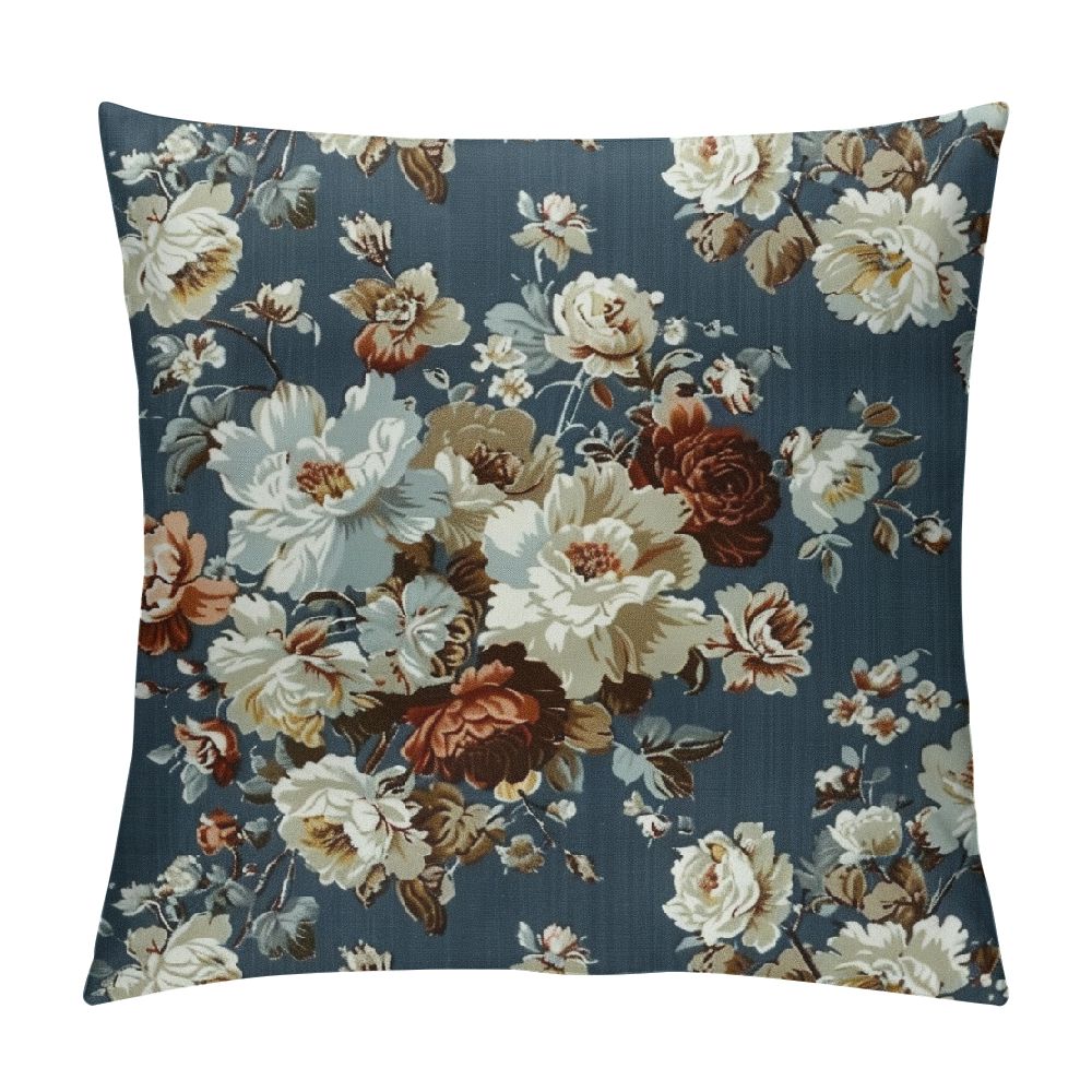 ARISTURING Chinoiserie Pillow Cover Spring Summer Blue White Floral