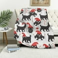 thumbnail image 1 of ARISTURING Christmas Cat Black White Blanket Gift for Men Women Cozy Soft Lightweight Flannel Throw for Bed Sofa Couch Chair Extra Small Not Recommended, 1 of 6