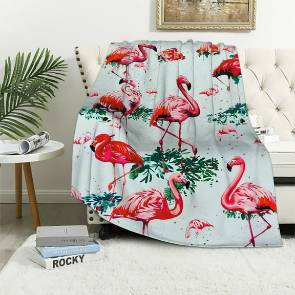 ARISTURING Christmas Flamingo Gifts Pink Flamingo Blanket Soft and Warm Holiday Throw Blanket Flamingo Christmas Decor for Christmas Flamingo Party Cozy Gifts for Men Women Kids