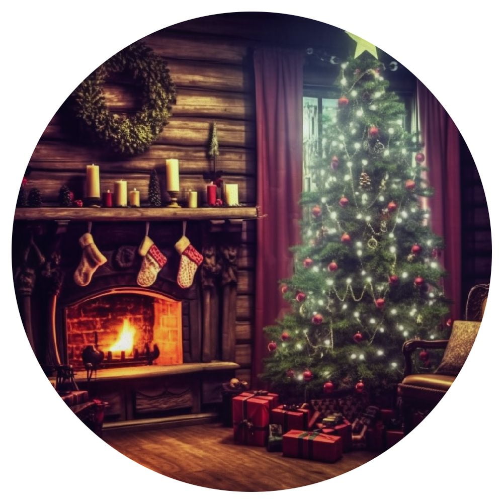 ARISTURING Christmas Tree Flannel Soft Anti Slip Carpet Round Luxury