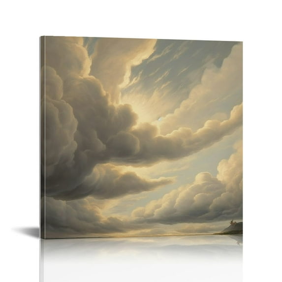 ARISTURING Cloud Study III Canvas Wall Decor by Artist Sophia Mann for Living Room, Bedroom, Bathroom, Kitchen, Office, Bar, Dining & Guest Room - Ready to Hang - 16x16 inch