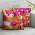 thumbnail image 1 of ARISTURING Colorful Color Bold Hot Pink Fuchsia Orange Paint Vibrant Pillow Cover Hidden Zipper Indoor Throw Pillow Case Cushion 2 pcs, 1 of 6